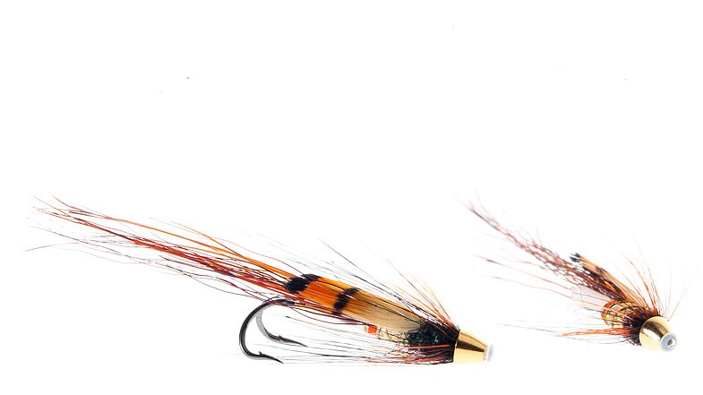 Midgar Bristle Shrimp, Bathakorva, is a very good fly to use in clear to slightly colored rivers. The Bathakorva pattern work very well on warm, sunny summer and autumn days. Fish it either on a floating line or on light sinking tip line or sinking poly leader. Midgar Bristle Shrimp, Bathakovra come in size 25, 33, 43, 53 , 65 and 80 mm. 