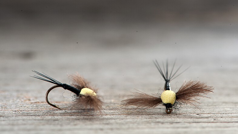 Midgar Midge, CDC Spent Wing, Black, Foam Spot Midgar Midge, CDC Spent Wing, Black, Foam Spot