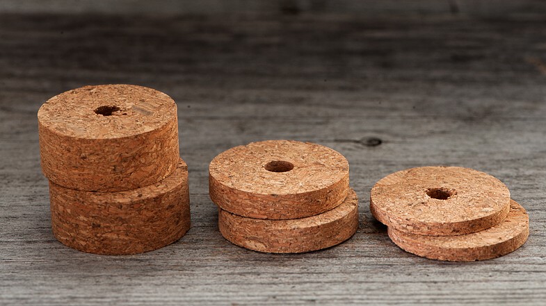 Portugal Cork Discs, Burl Cork, Natural, 6 mm Bore